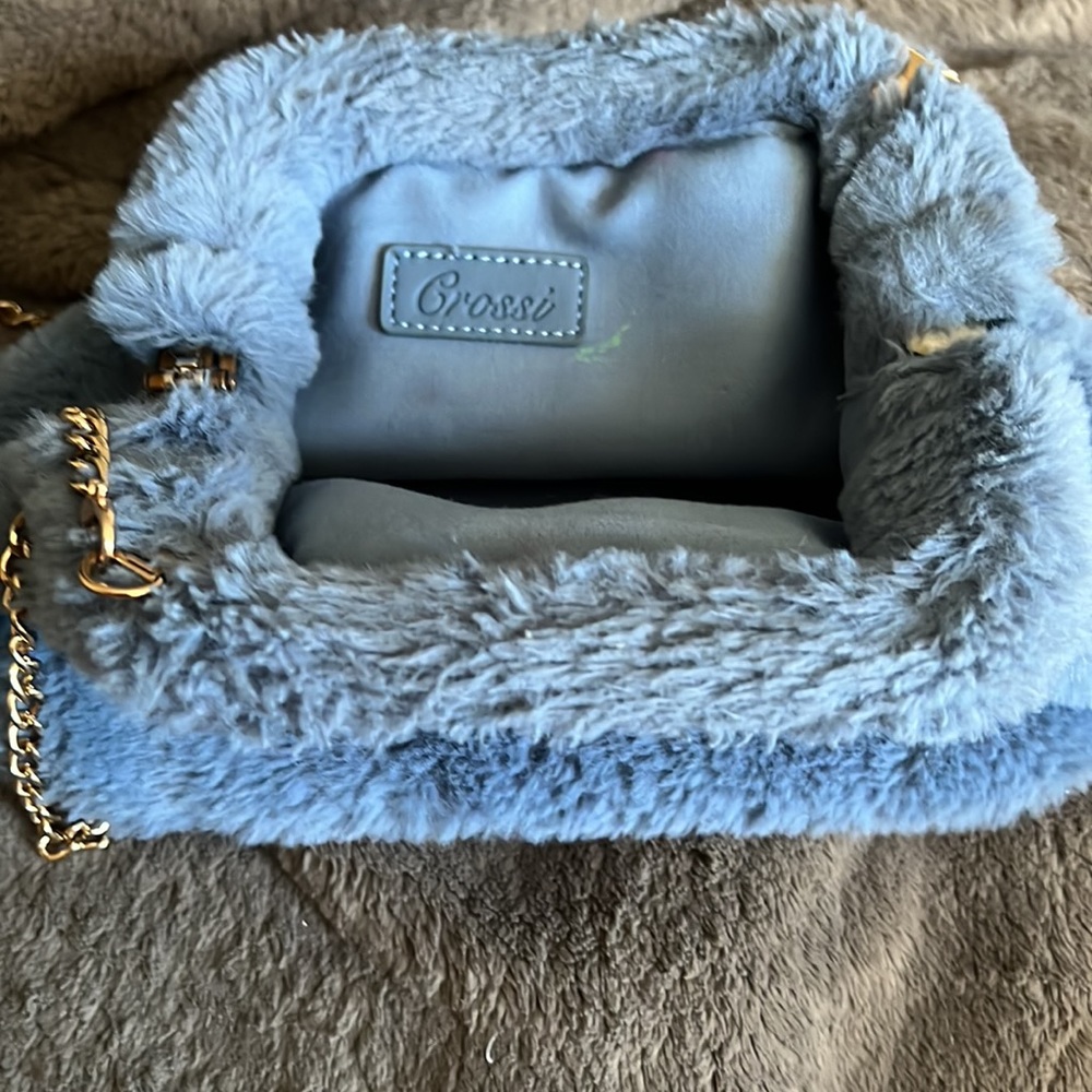 Blue bag plush curb-chain shoulder bag from forever 21
